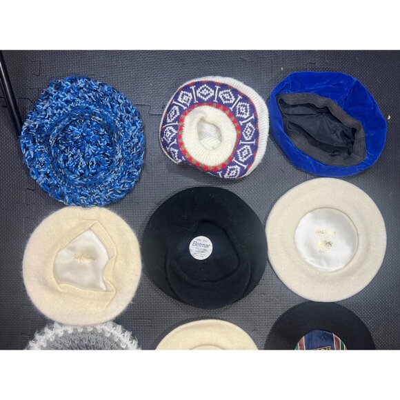 Vintage Beret Lot of 11 Pieces Wool, Angora, cotton, fur Solid Colors Classics main image 4